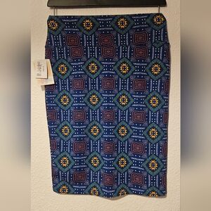 LuLaRoe Blue Geometric Skirt